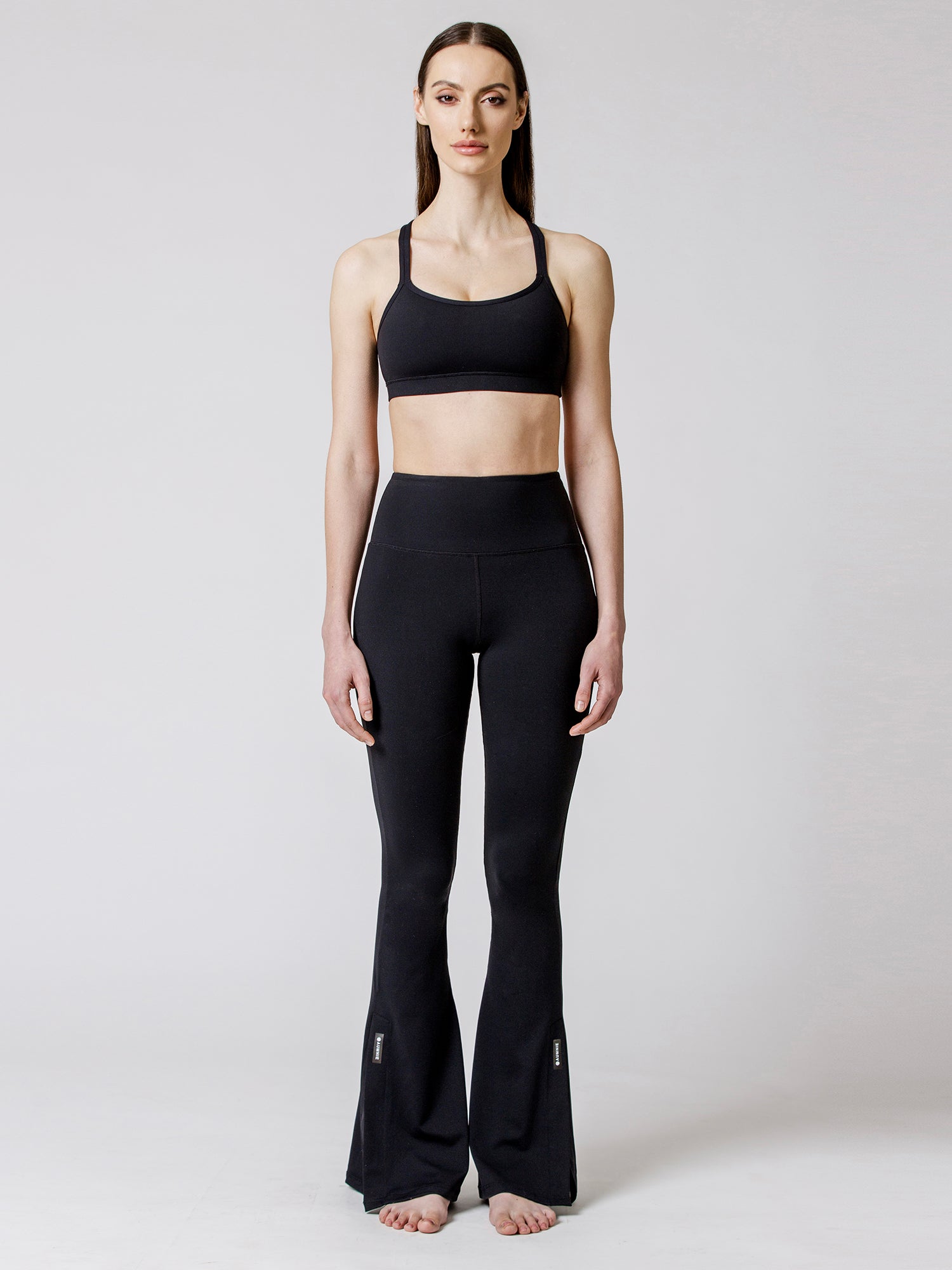 SIDE SLIT HIGH WAIST FLARE PANTS