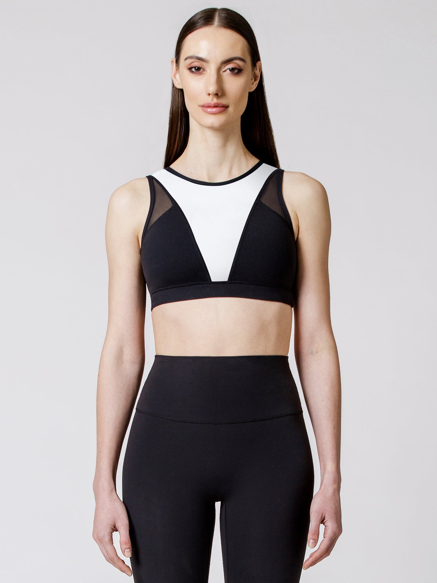 VICTORIA BRA, WHITE/BLACK MESH