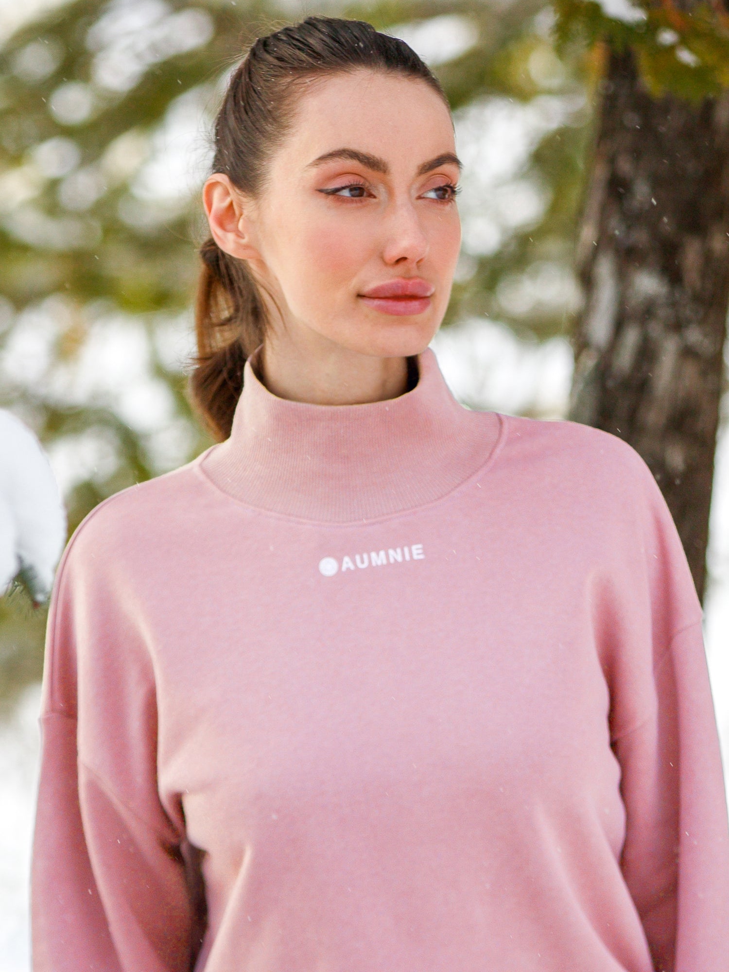 CT MOCK NECK SWEATSHIRT, PINK
