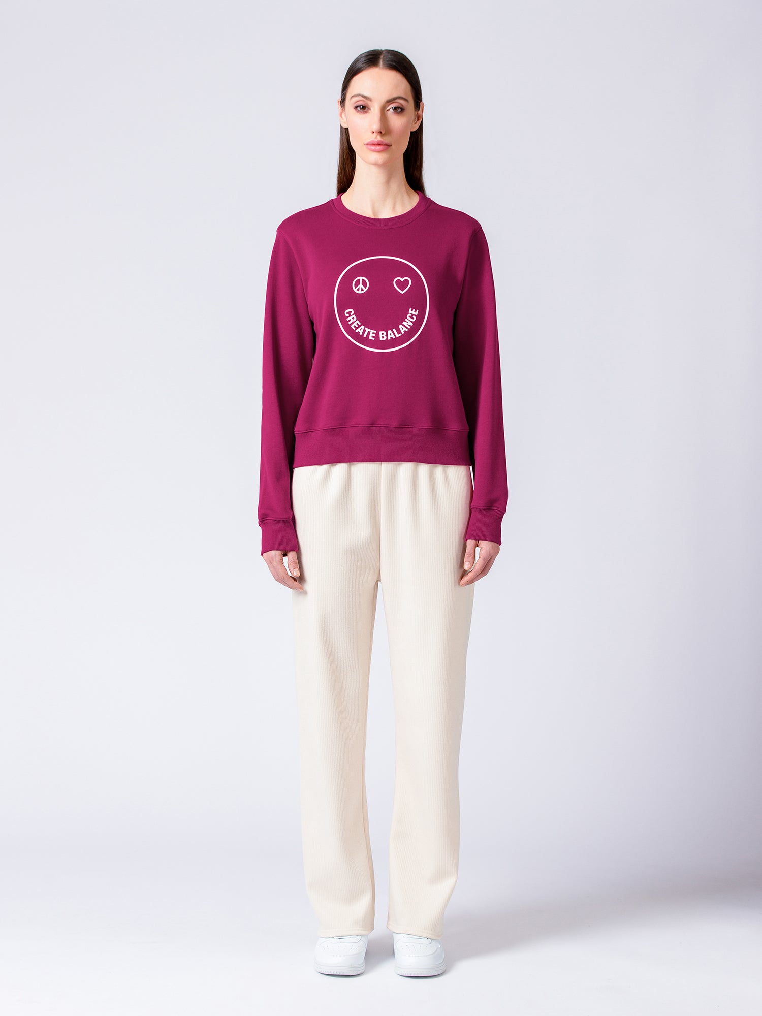 RIBBED HIGH WAIST WINTER FLEECE WIDE LEG SWEATPANTS
