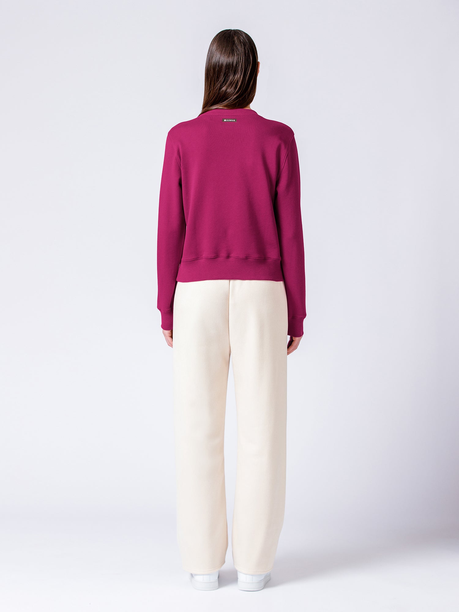 RIBBED HIGH WAIST WINTER FLEECE WIDE LEG SWEATPANTS