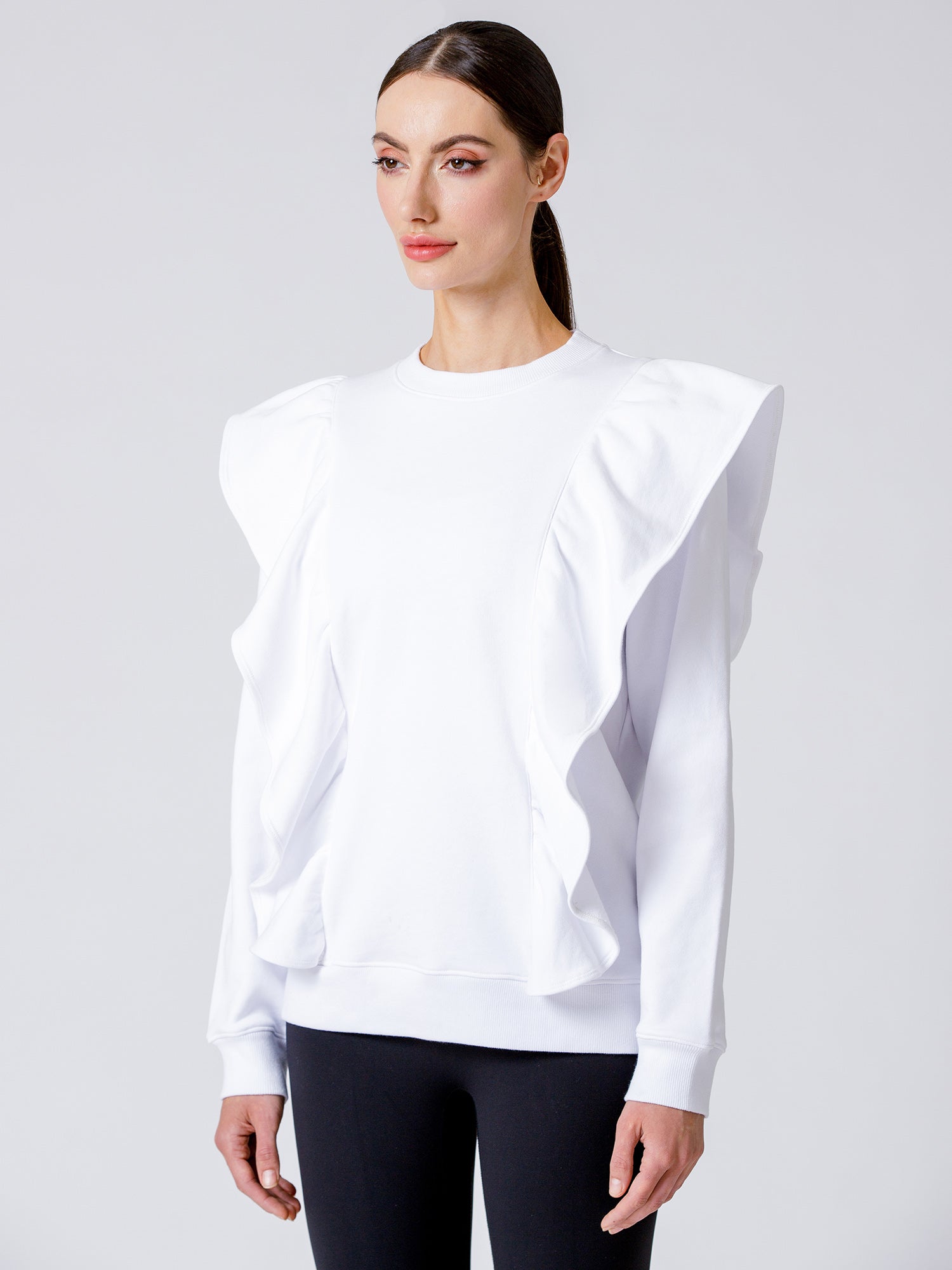 EMPOWER RUFFLED SWEATSHIRT