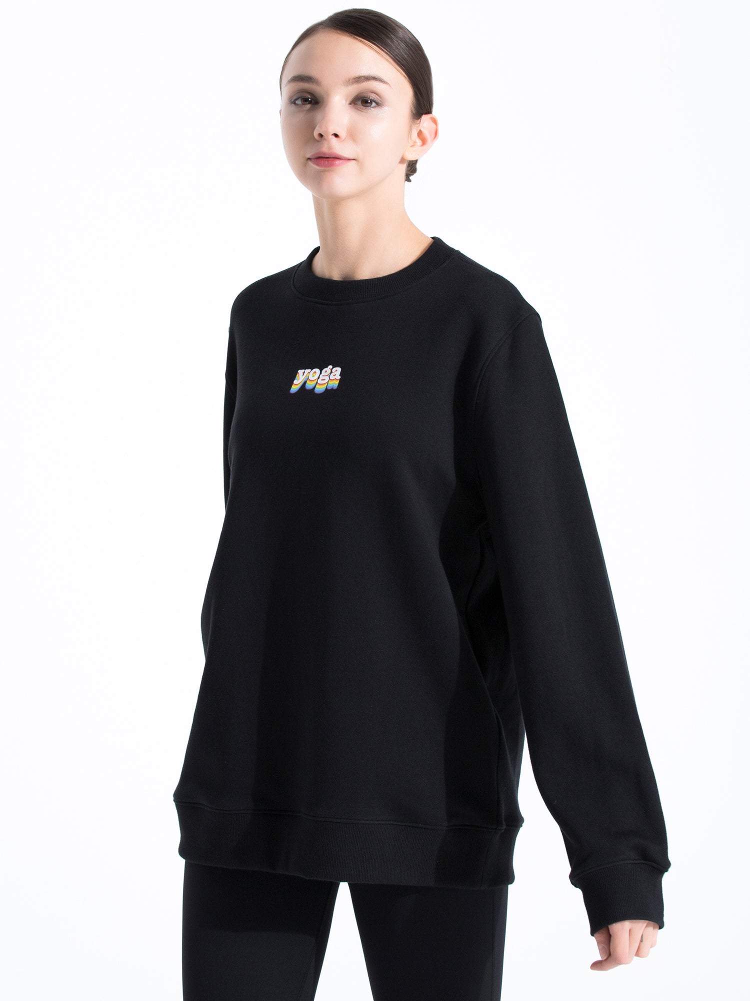 RAINBOW YOGA SWEATSHIRT, BLACK