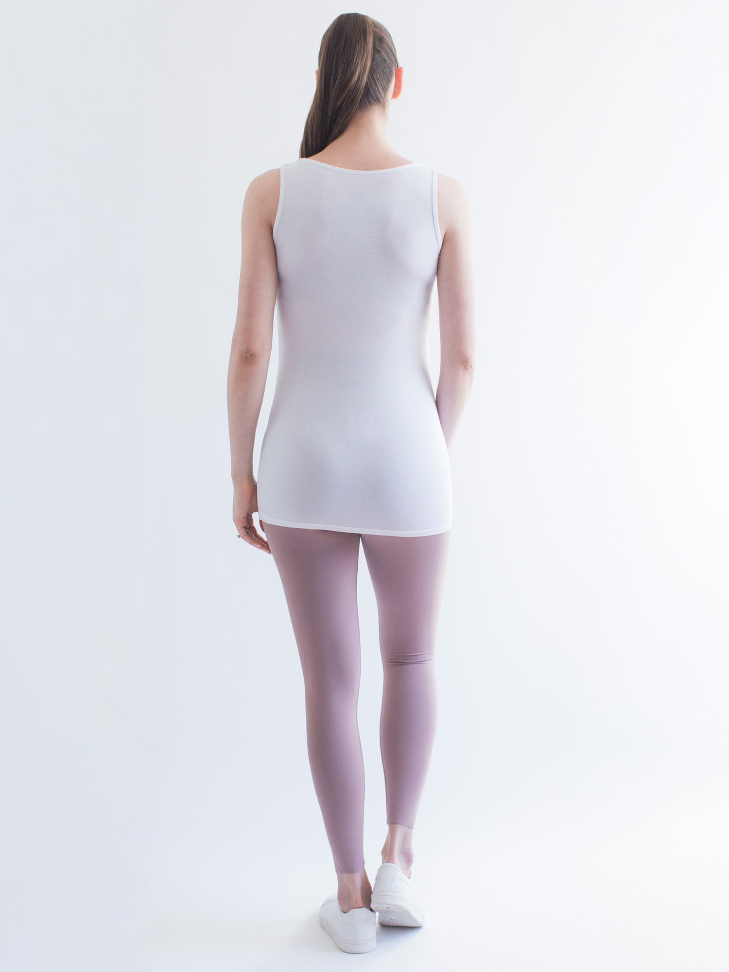 LONG SOFT STRETCH MATERNITY TANK, WHITE