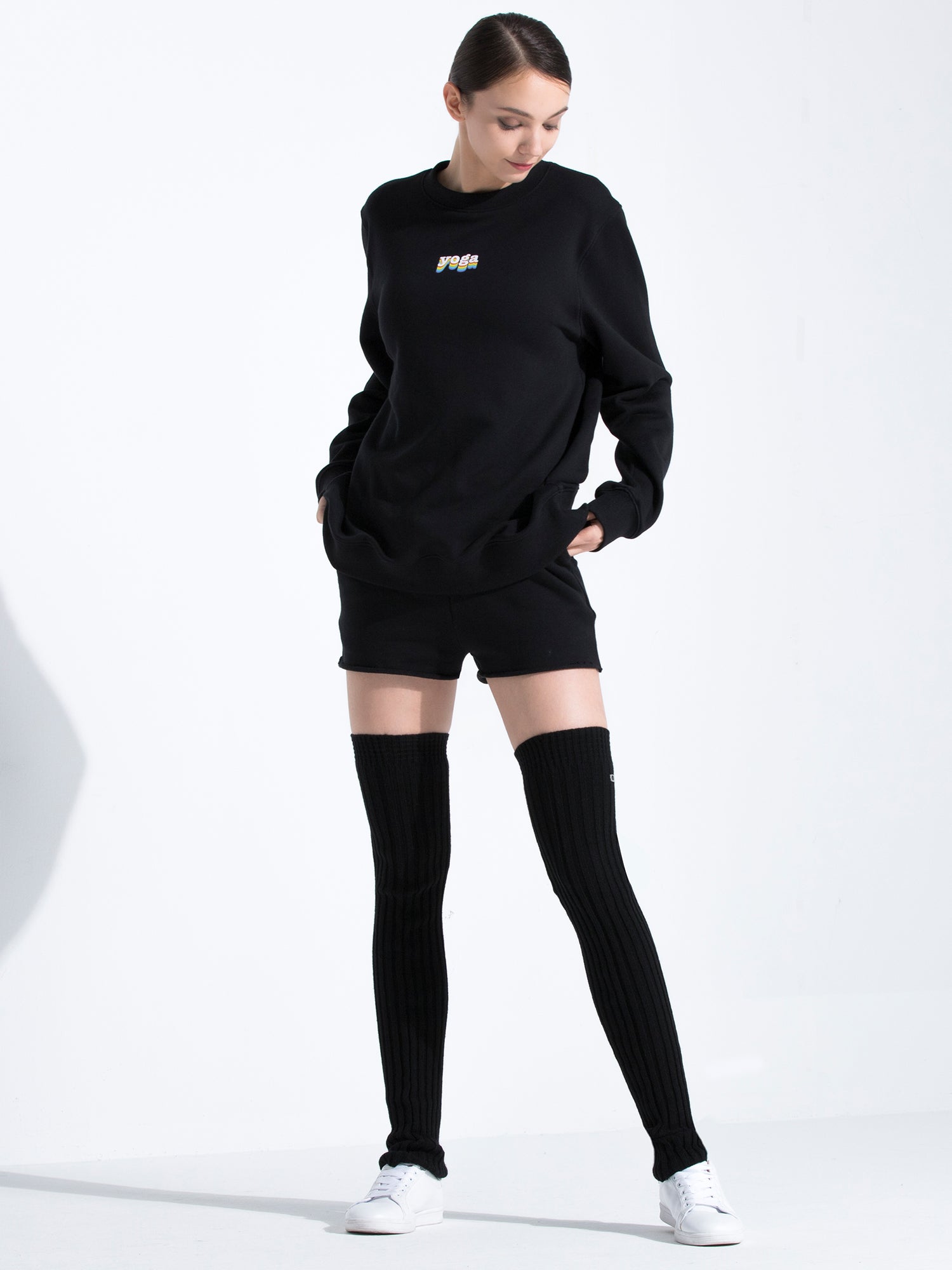 RAINBOW YOGA SWEATSHIRT, BLACK