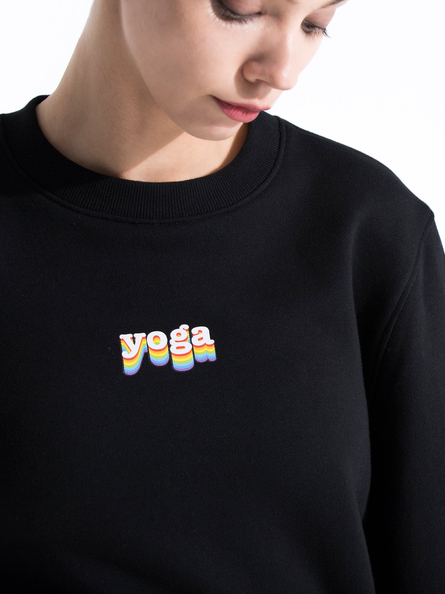 RAINBOW YOGA SWEATSHIRT, BLACK