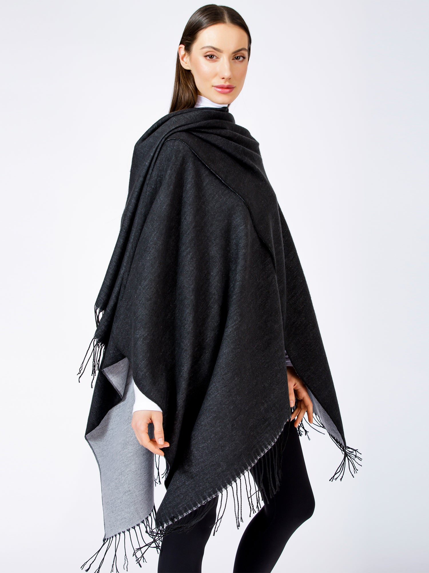 FREESTYLE FRINGED WRAP CAPE