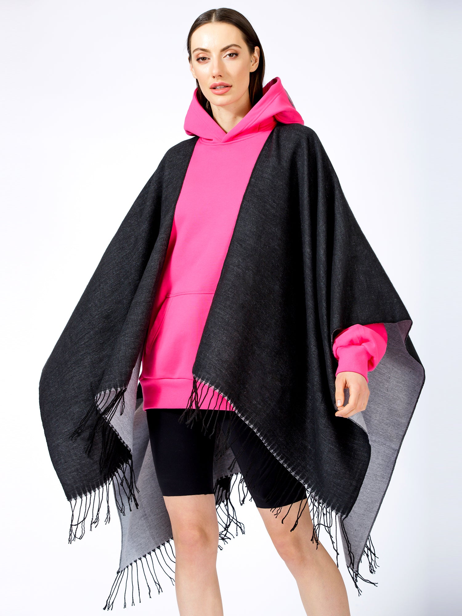 FREESTYLE FRINGED WRAP CAPE