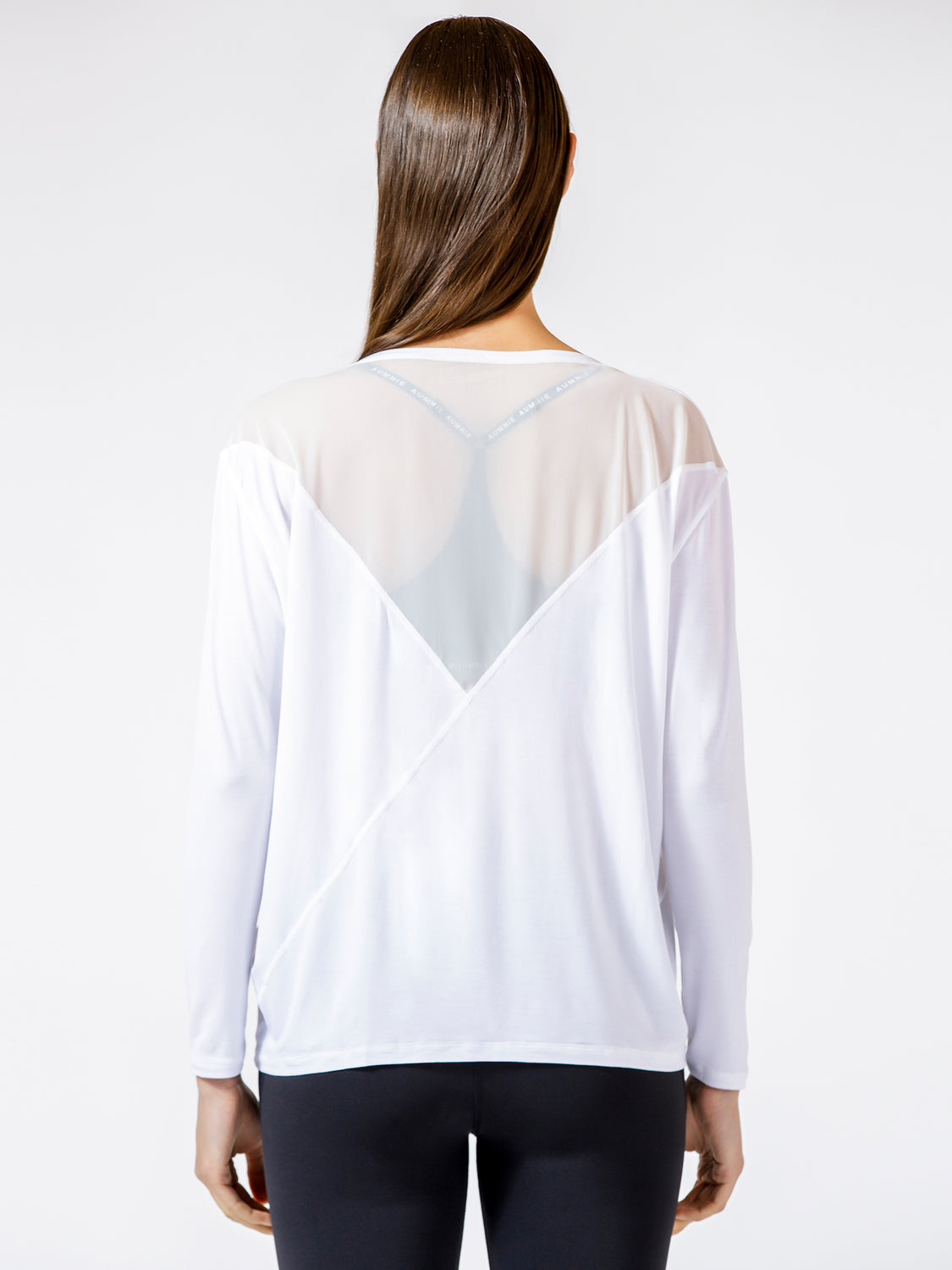 MESH BACK RELAXED TEE, WHITE/WHITE MESH