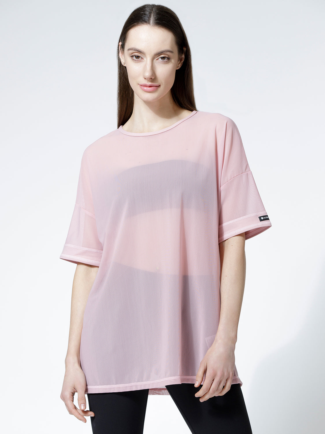 OVERSIZED MESH TEE, BLUSH
