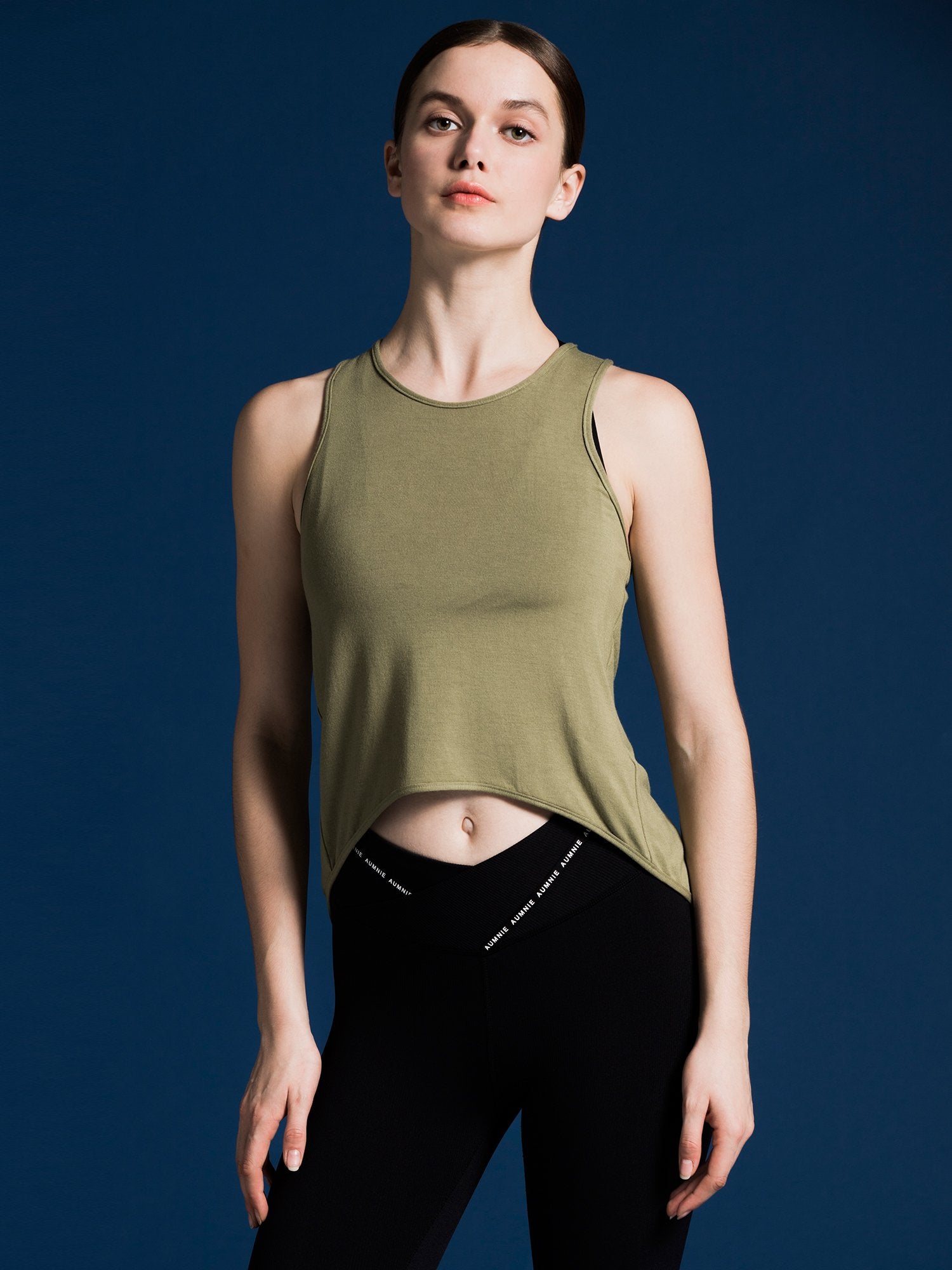 OPEN BACK CROP TOP, SAGE