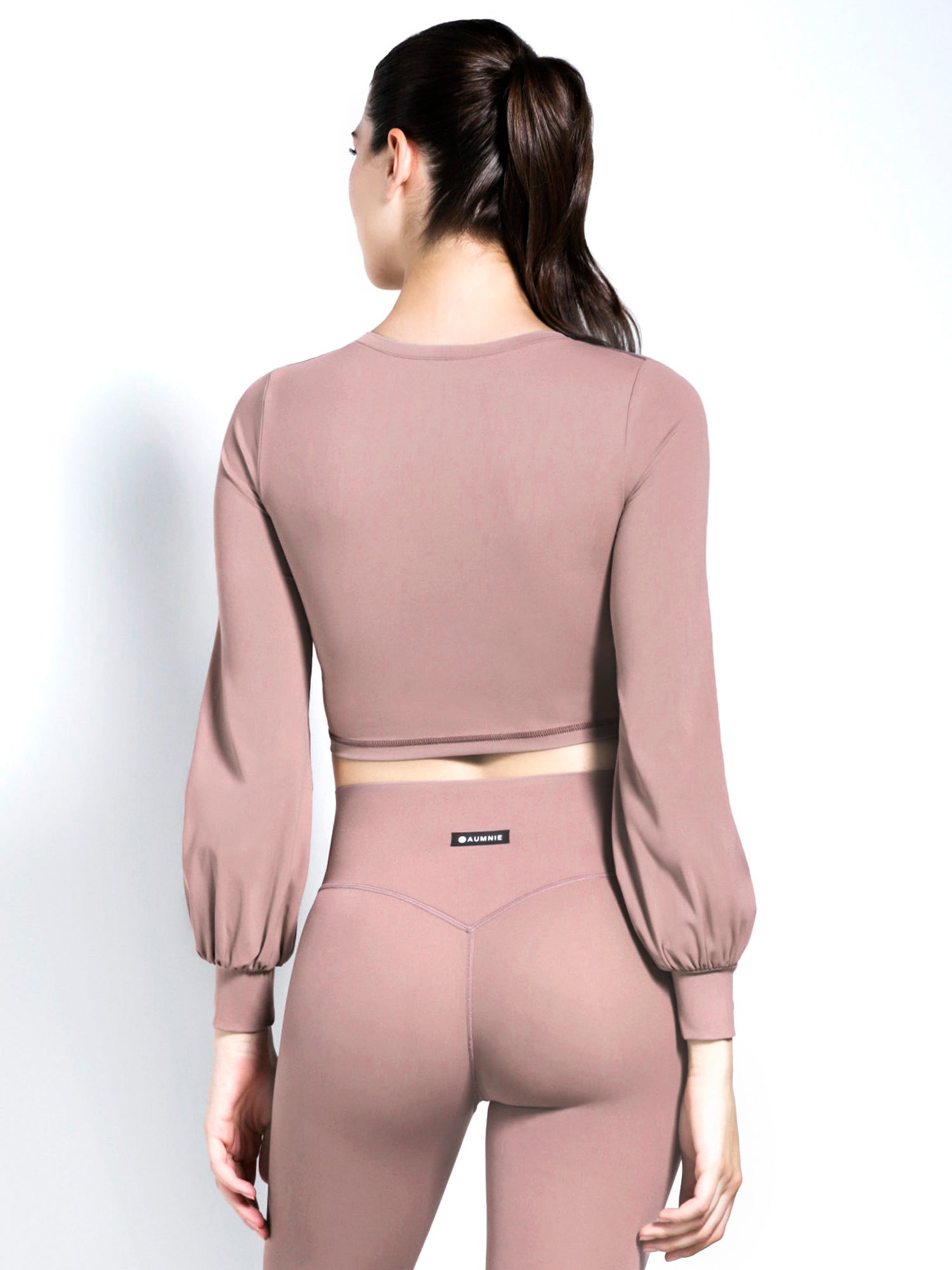 PUFF SLEEVE CROPPED TOP, ASH MAUVE