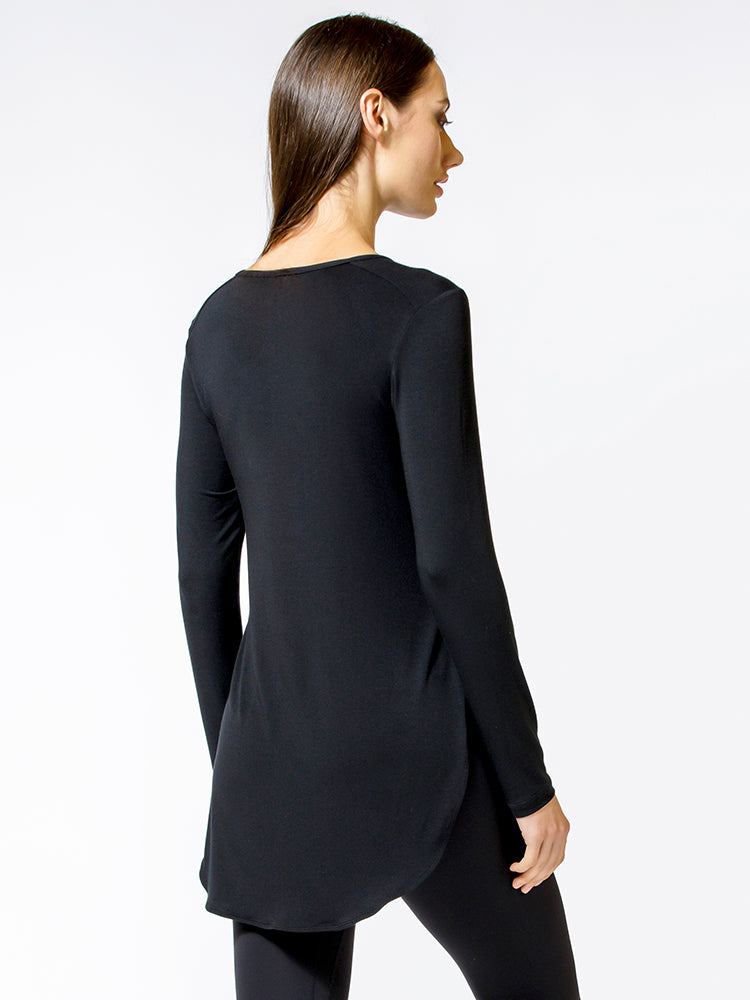 HI LO SPLIT SIDE LONG SLEEVE TEE