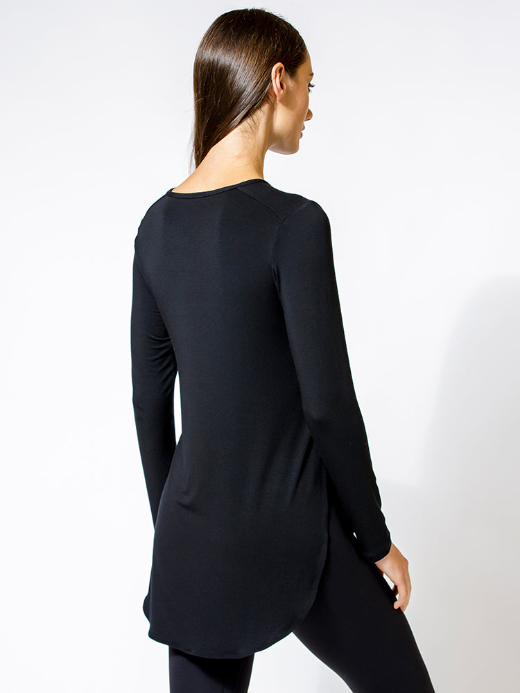 HI LO SPLIT SIDE LONG SLEEVE TEE