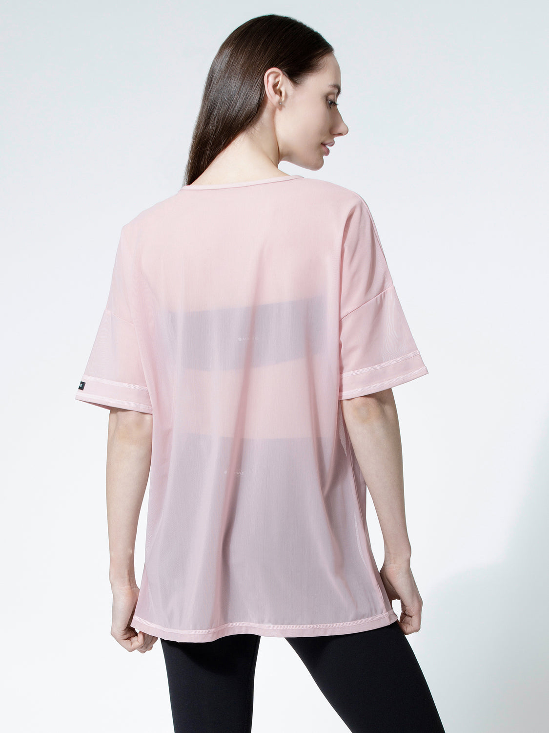 OVERSIZED MESH TEE, BLUSH