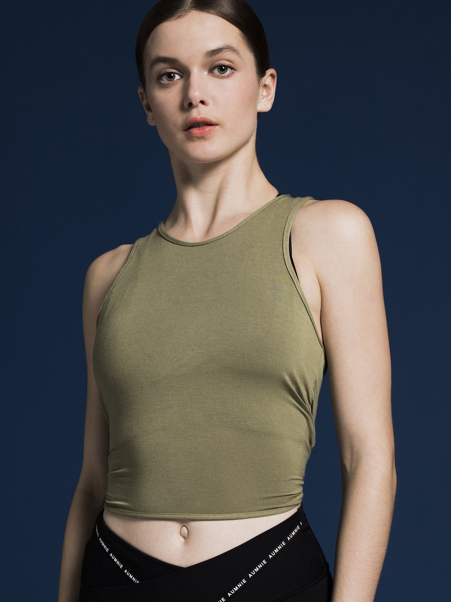 OPEN BACK CROP TOP, SAGE