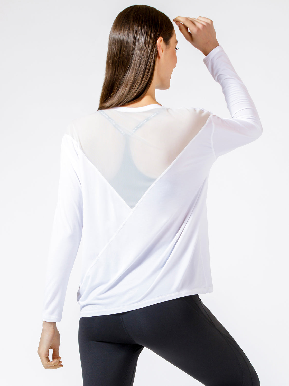 MESH BACK RELAXED TEE, WHITE/WHITE MESH