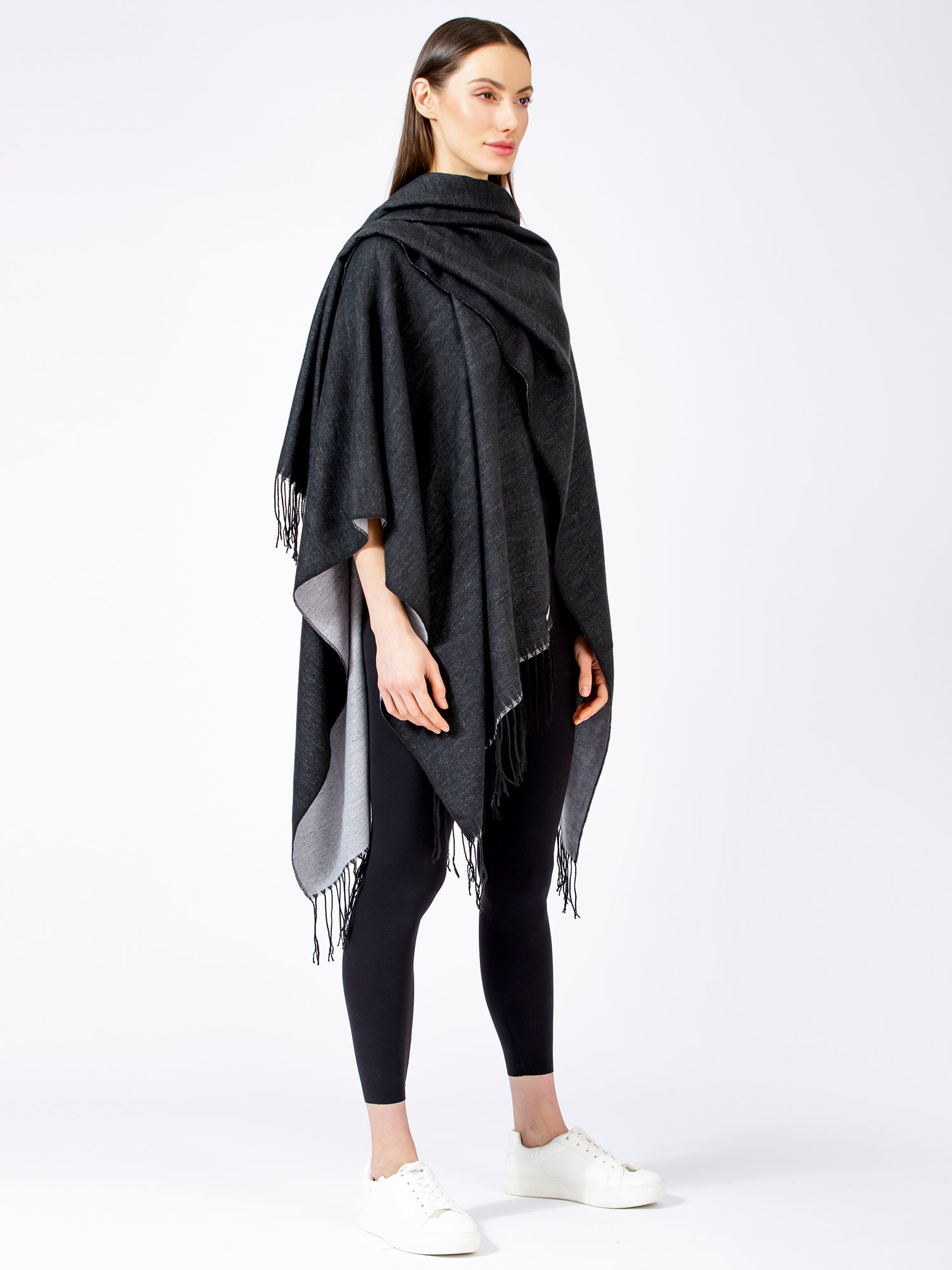 FREESTYLE FRINGED WRAP CAPE