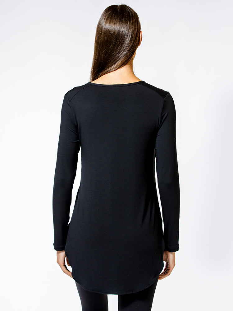 HI LO SPLIT SIDE LONG SLEEVE TEE