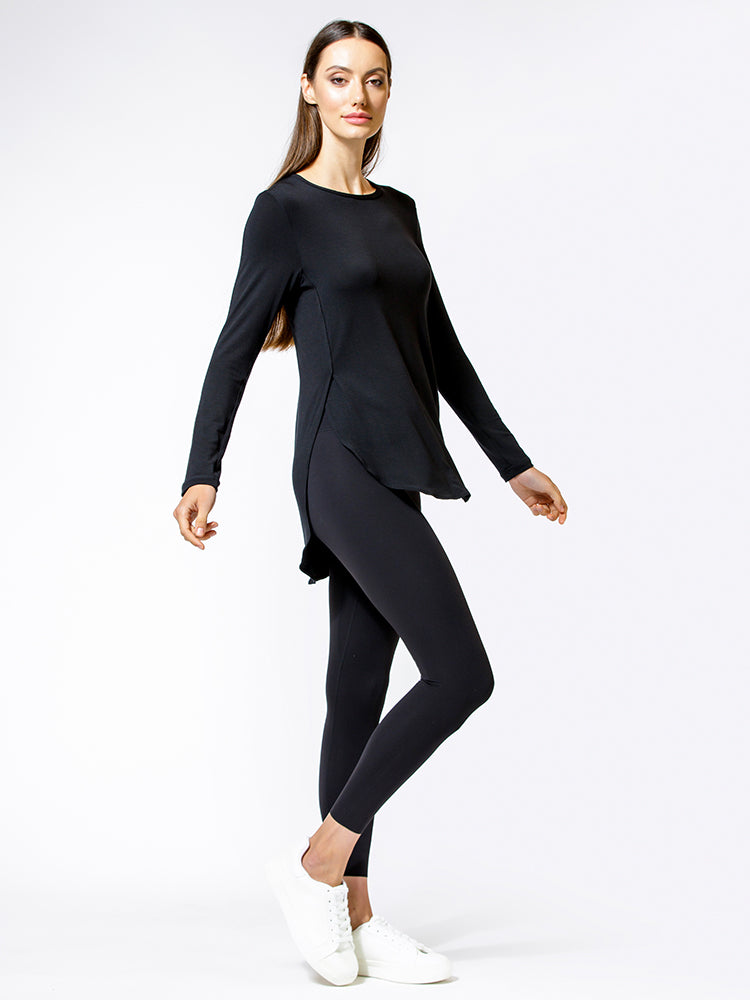 HI LO SPLIT SIDE LONG SLEEVE TEE