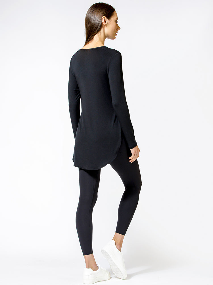 HI LO SPLIT SIDE LONG SLEEVE TEE