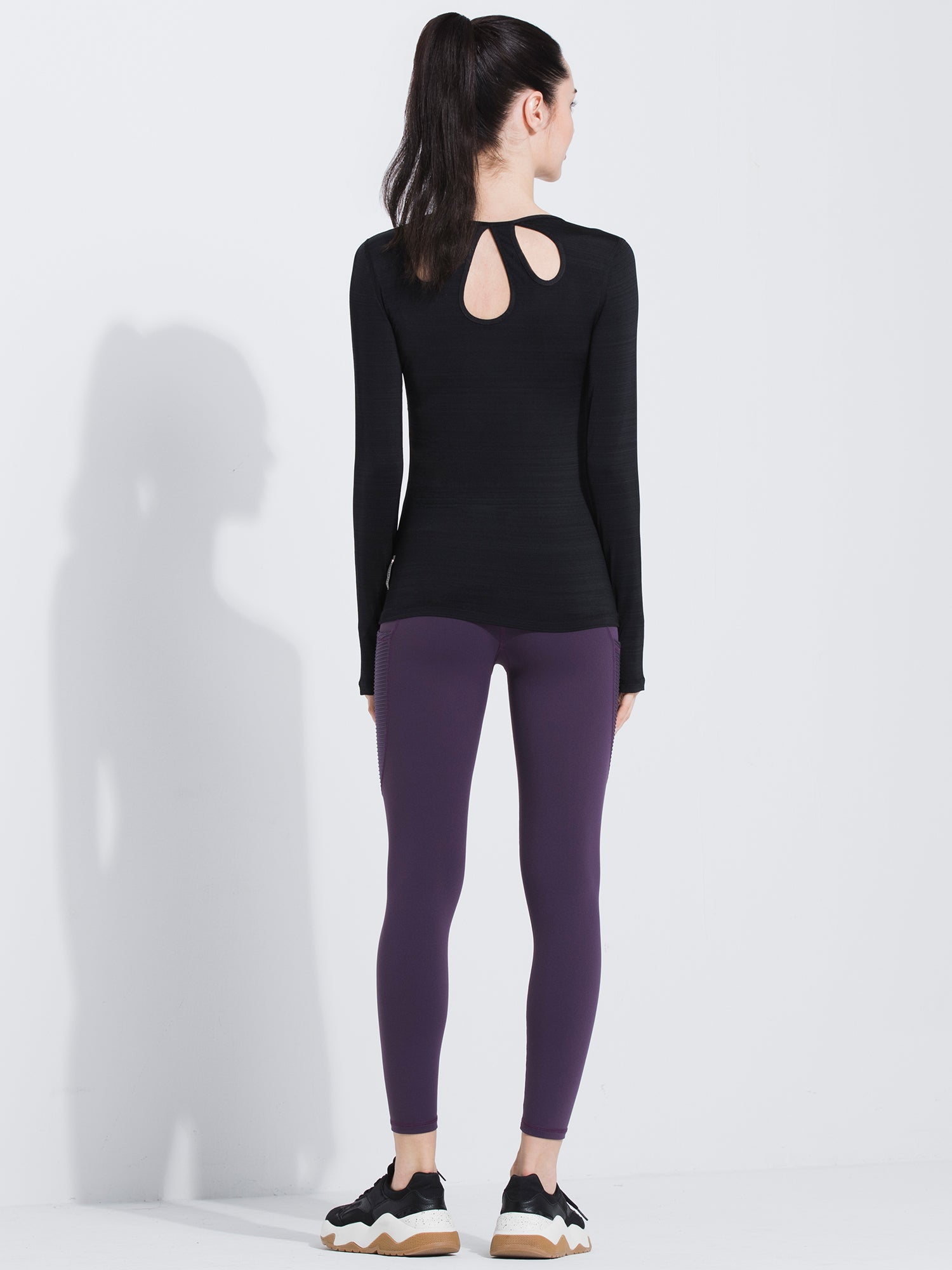 PETAL LONG SLEEVE TEE, BLACK WFX