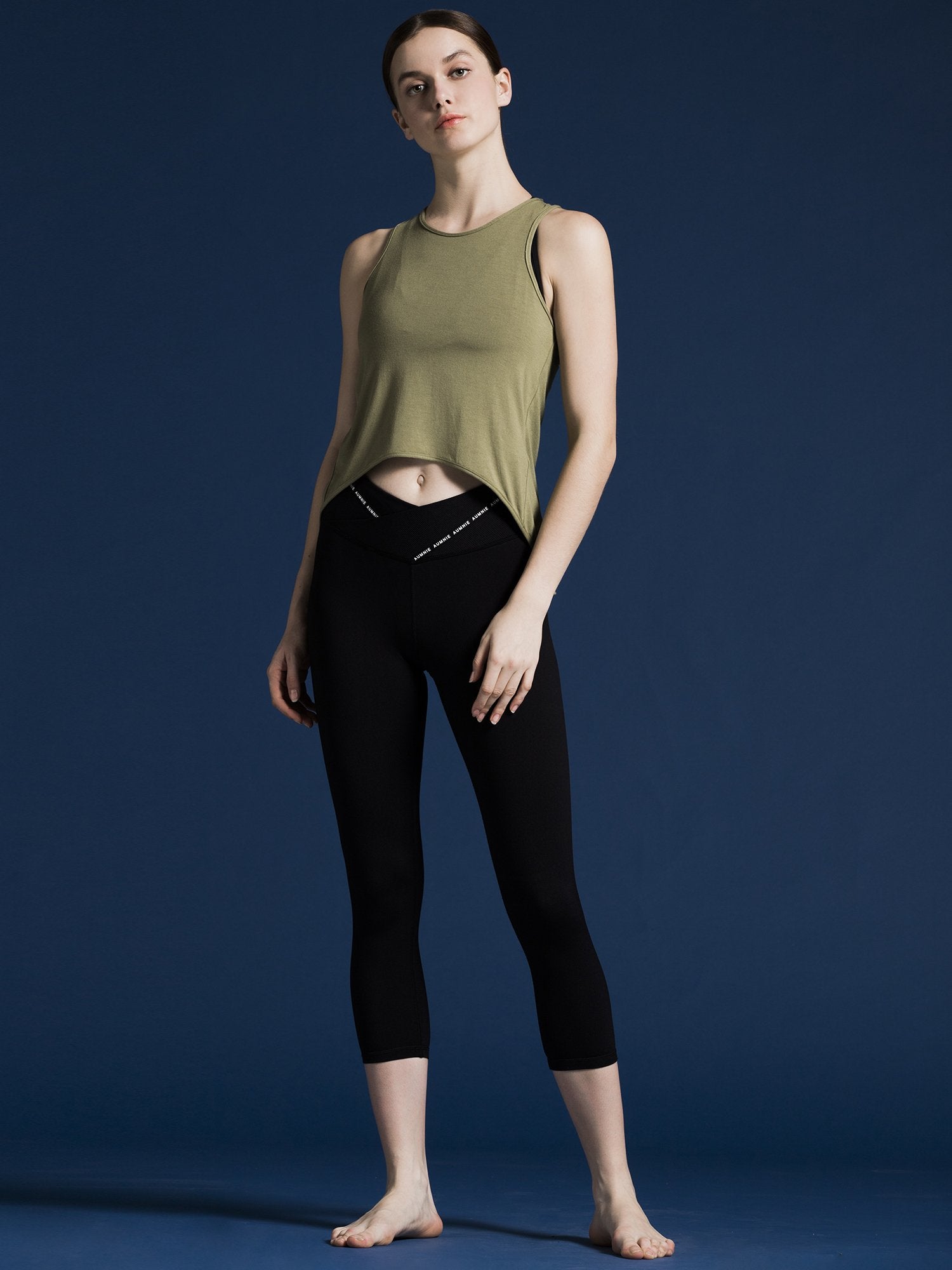 OPEN BACK CROP TOP, SAGE