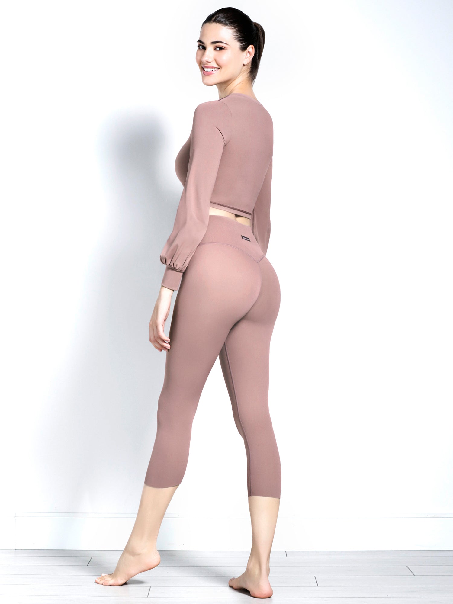 PUFF SLEEVE CROPPED TOP, ASH MAUVE