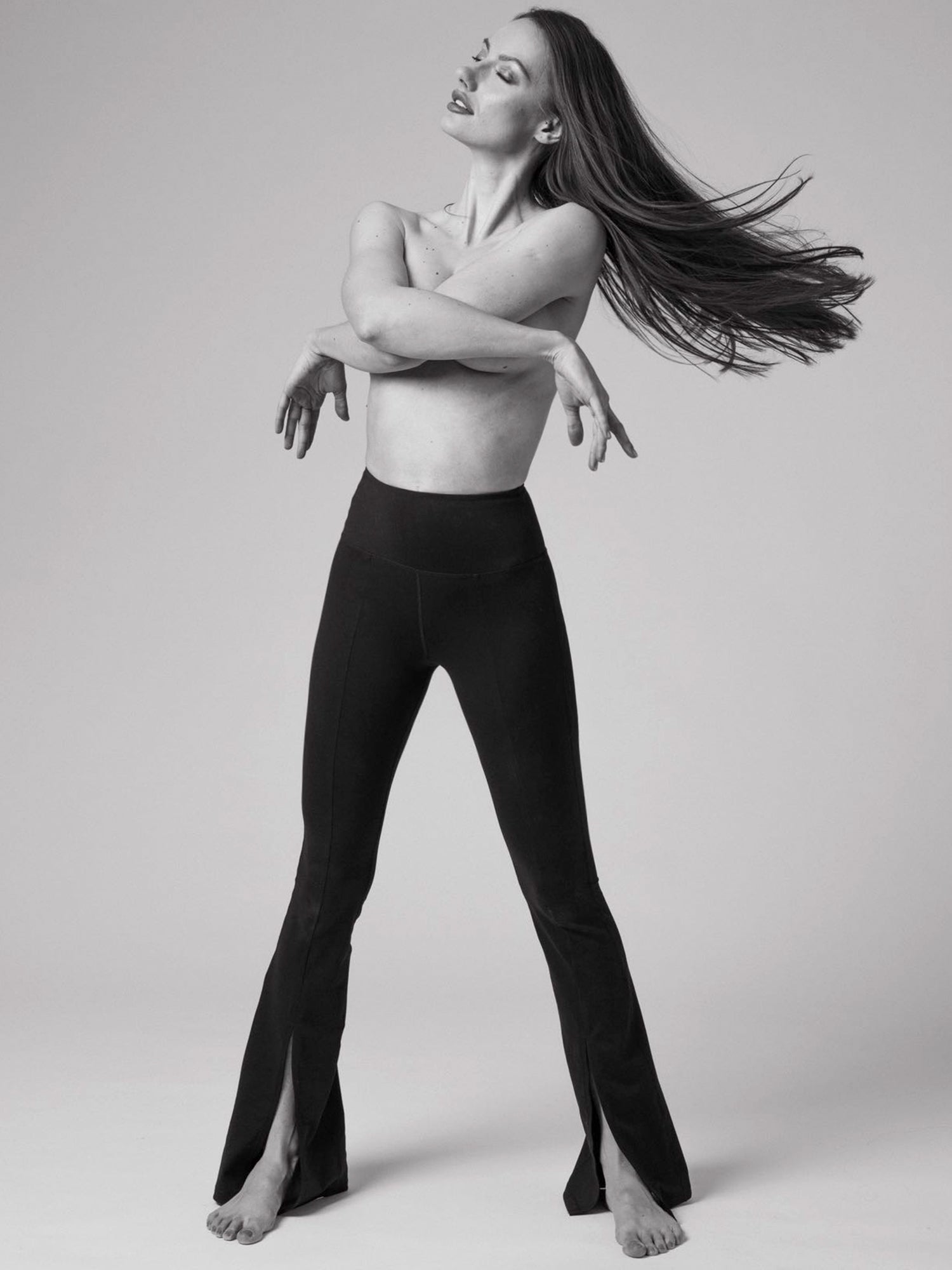 DIVINE FRONT SPLIT FLARE PANTS