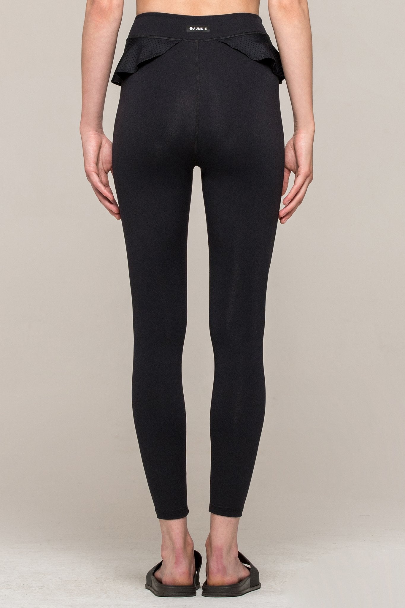 LILY ANKLE CROPS, BLACK/PERFORATED BLACK
