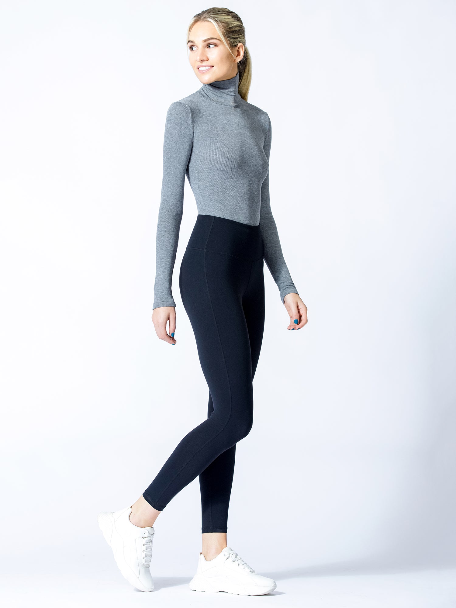 TURTLENECK BODYSUIT, GREY