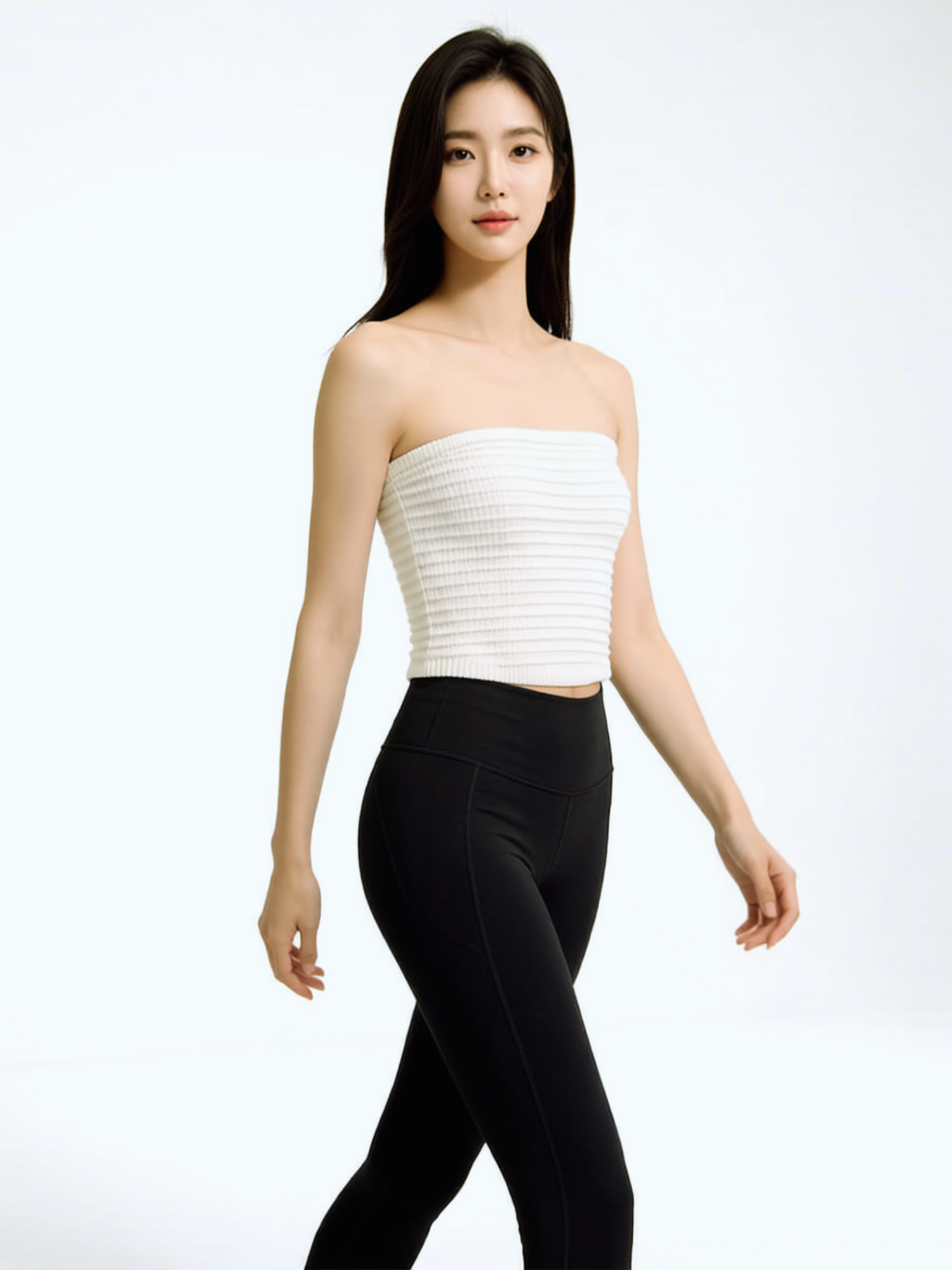 TRAVEL &amp; LEISURE KNITTED BANDEAU TOP, WHITE