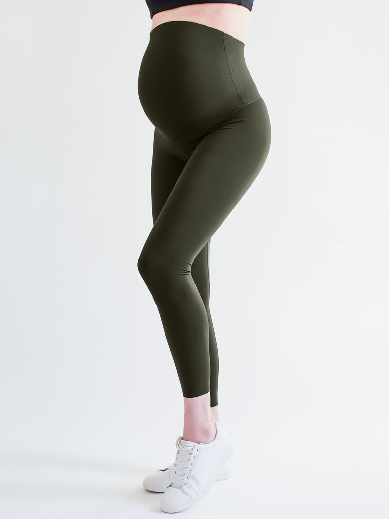 OVER THE BUMP MATERNITY SHAPE PANTS, DARK GREEN