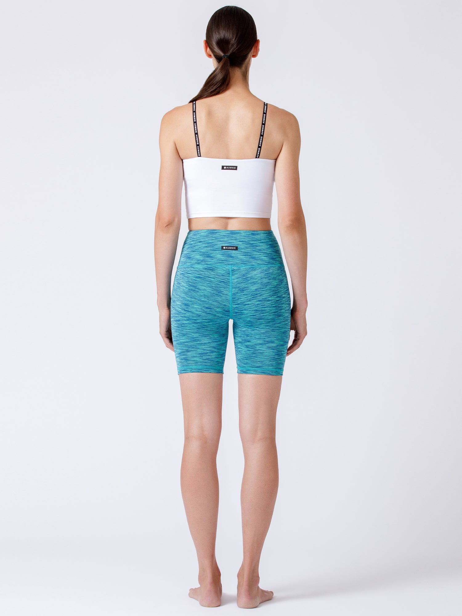 FLEX 6" HIGH WAIST SHORTS, GREEN MELANGE