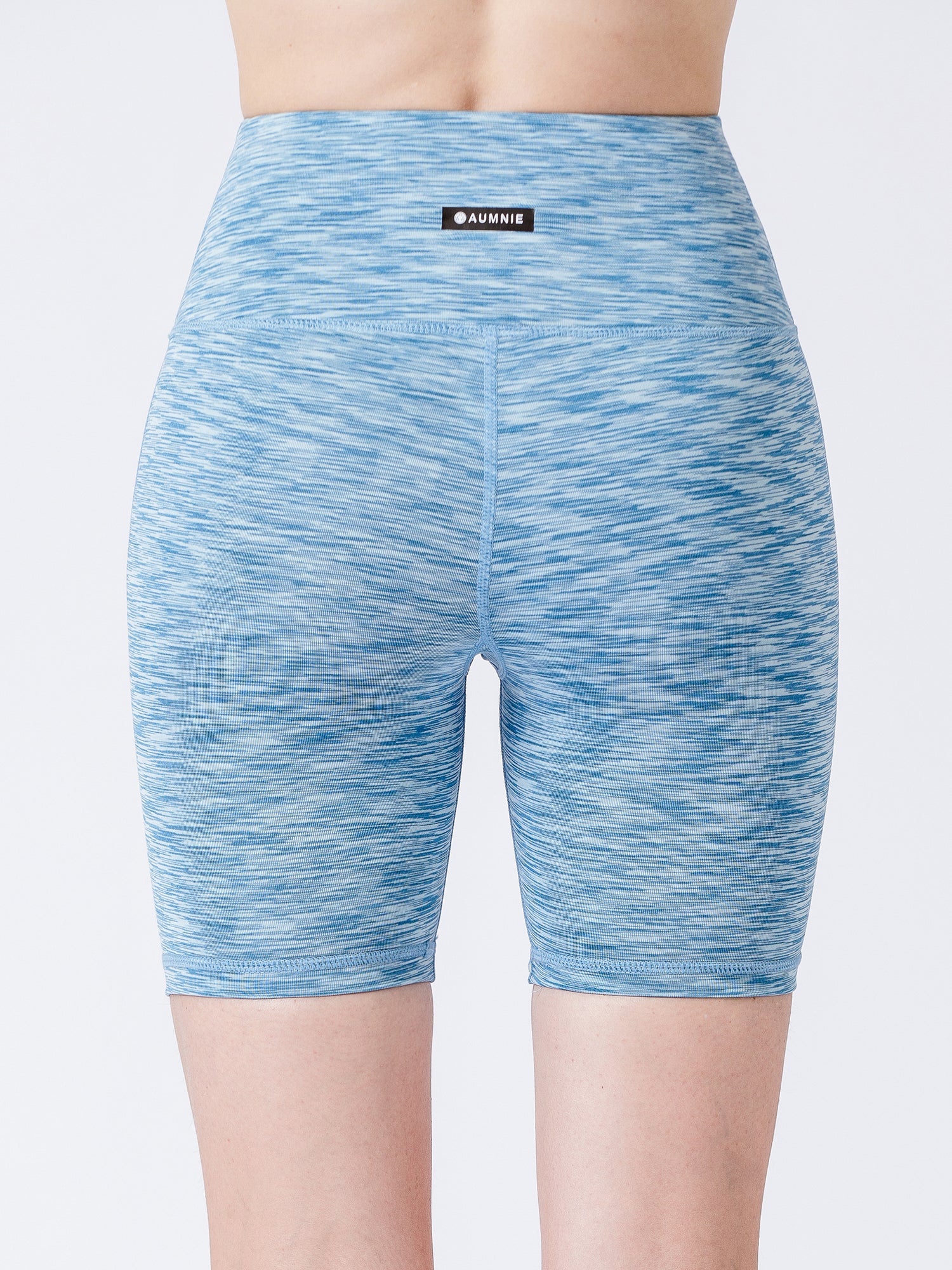 FLEX 6" HIGH WAIST SHORTS, LIGHT BLUE MELANGE