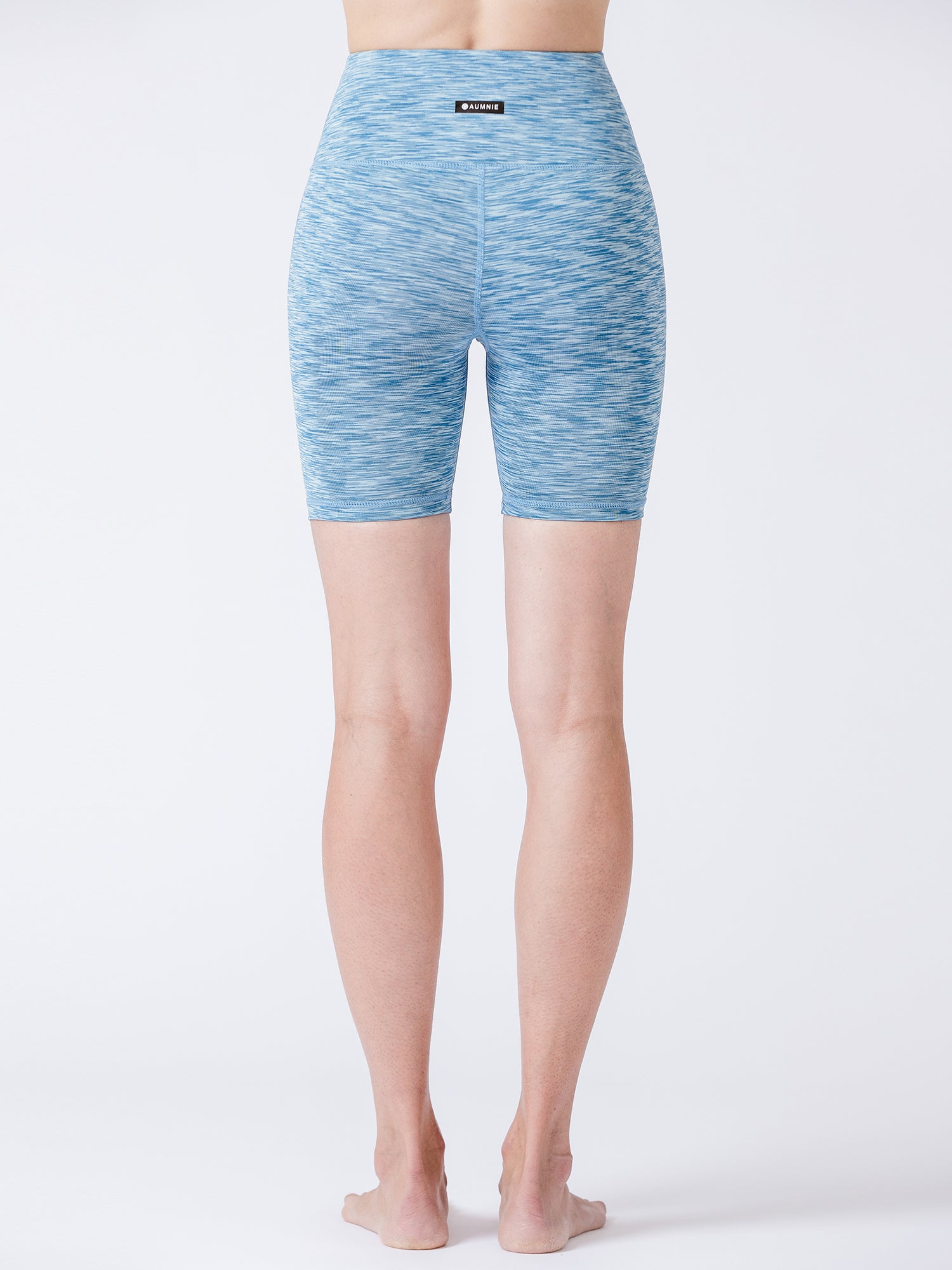 FLEX 6" HIGH WAIST SHORTS, LIGHT BLUE MELANGE