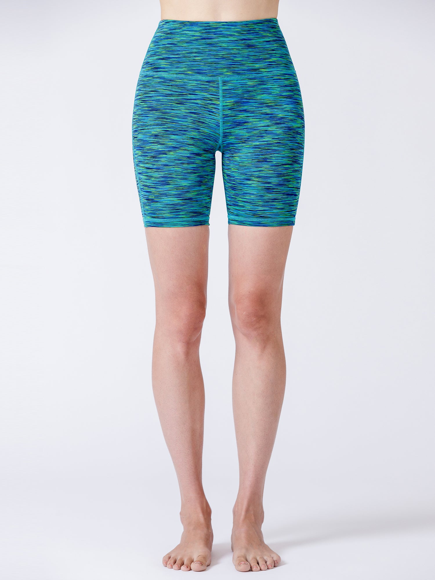 FLEX 6" HIGH WAIST SHORTS, MIX MELANGE