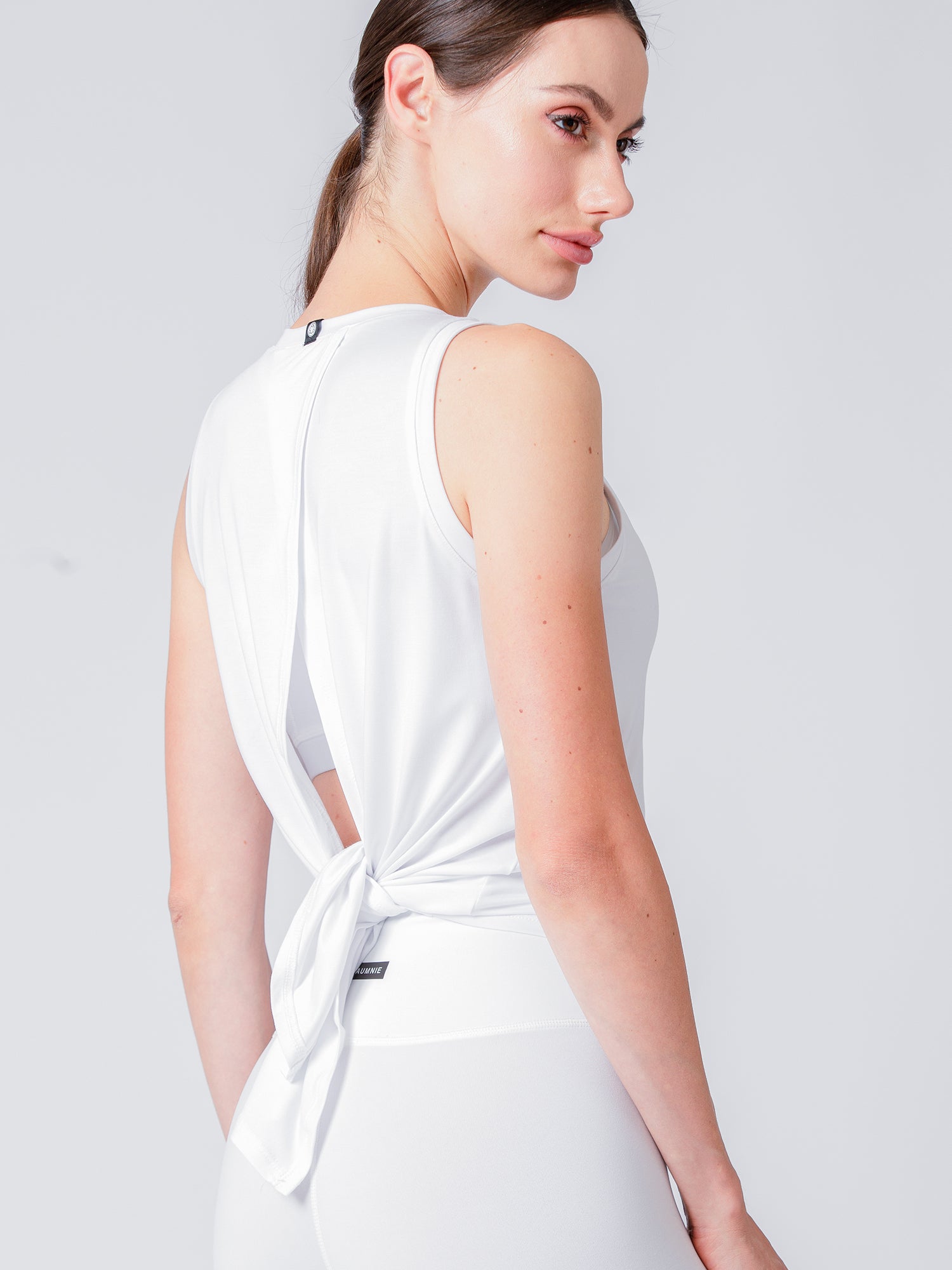 TIE BACK TRAINING TANK, WHITE