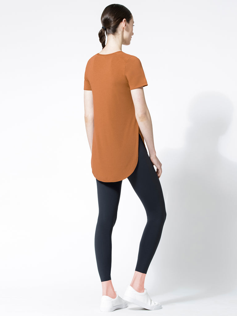 HI LO SPLIT SIDE TEE, BRONZE