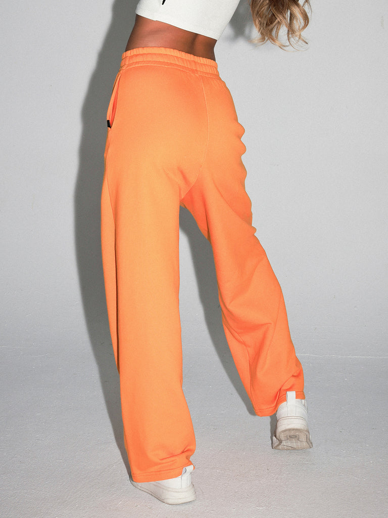 URBAN WIDE LEG SWEATPANTS，YELLOW