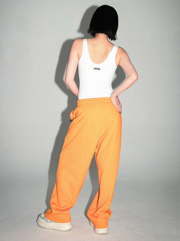 URBAN WIDE LEG SWEATPANTS，YELLOW