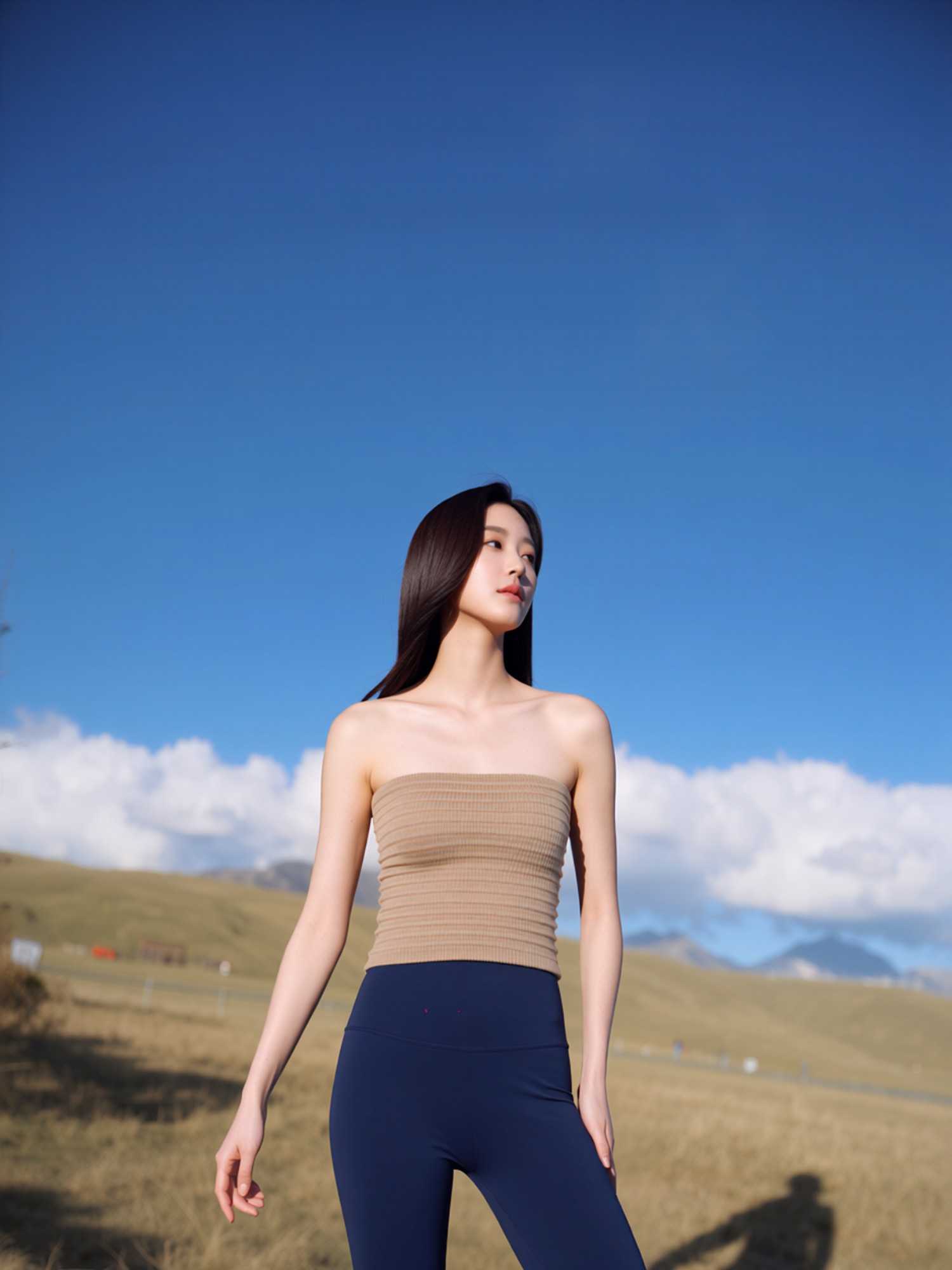 TRAVEL &amp; LEISURE KNITTED BANDEAU TOP, SANDSTONE