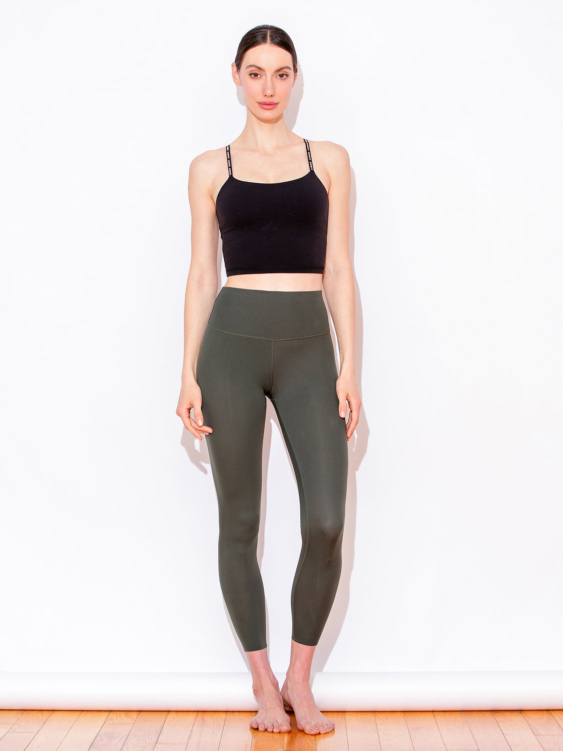 NUDE SHAPE HIGH WAIST PANTS, DARK GREEN