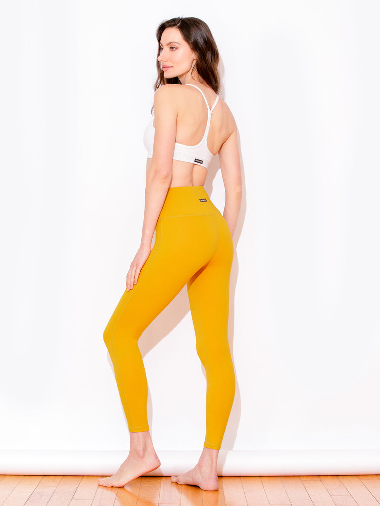 HIGH WAIST ANKLE CROPS, MARIGOLD