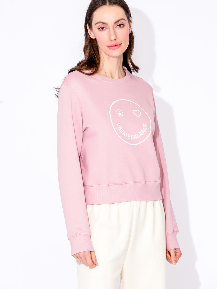 HAPPY GLOW SWEATSHIRT, PINK