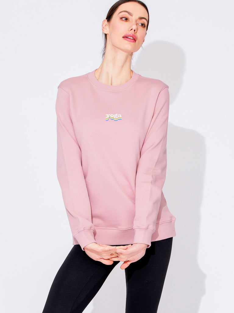 RAINBOW YOGA SWEATSHIRT, PINK