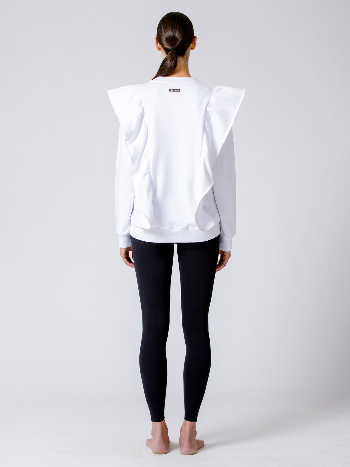 EMPOWER RUFFLED SWEATSHIRT, WHITE