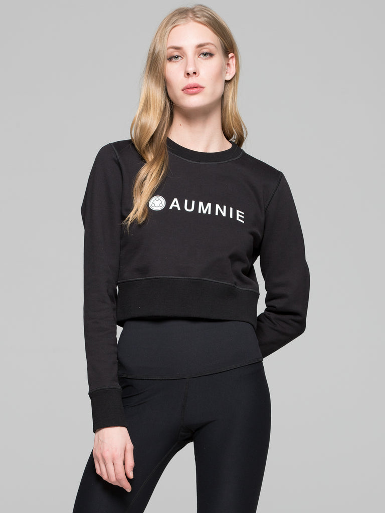 CROPPED SWEATSHIRT, BLACK