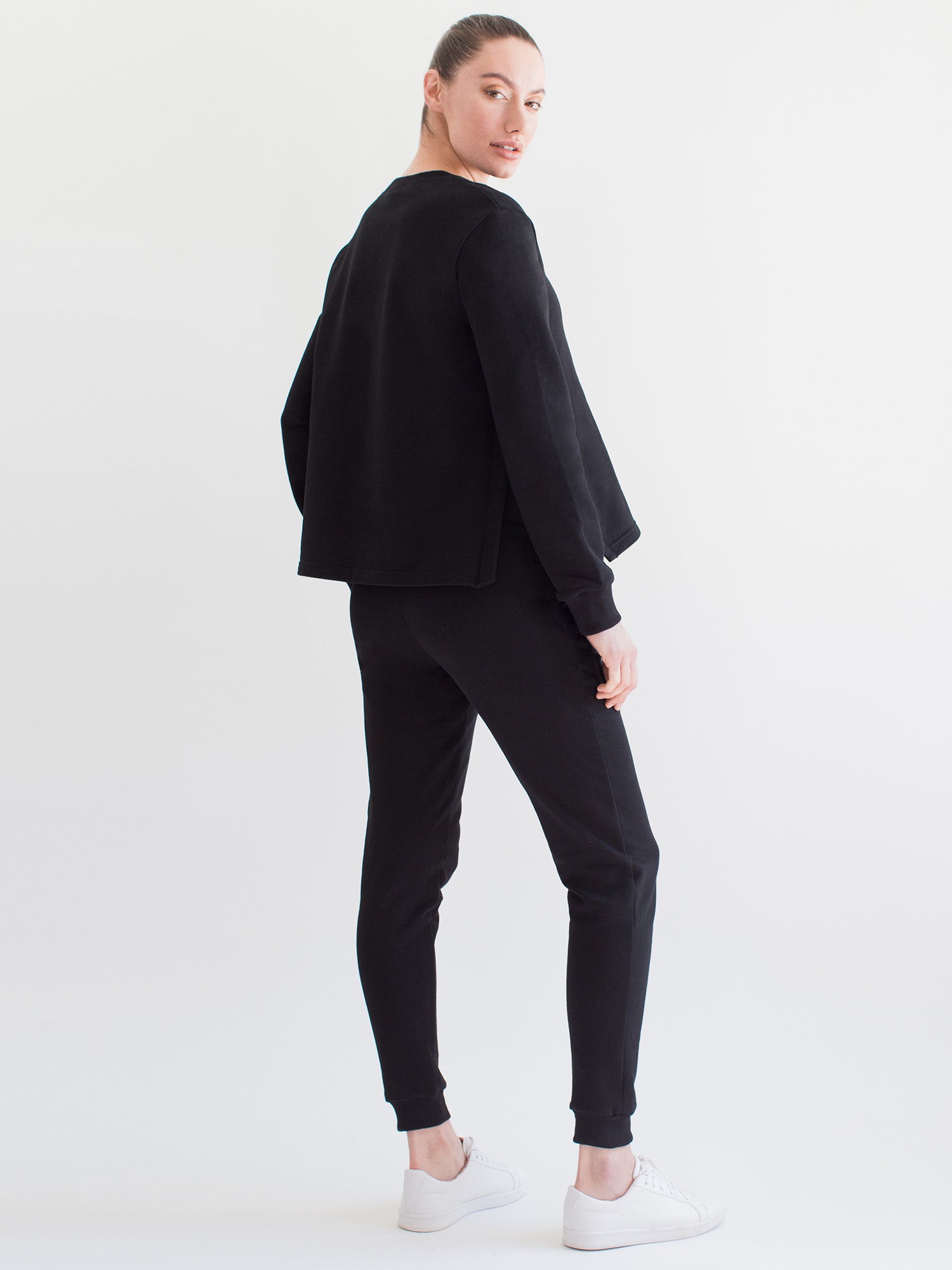 MATERNITY SIDESPLIT SWEATSHIRT, BLACK