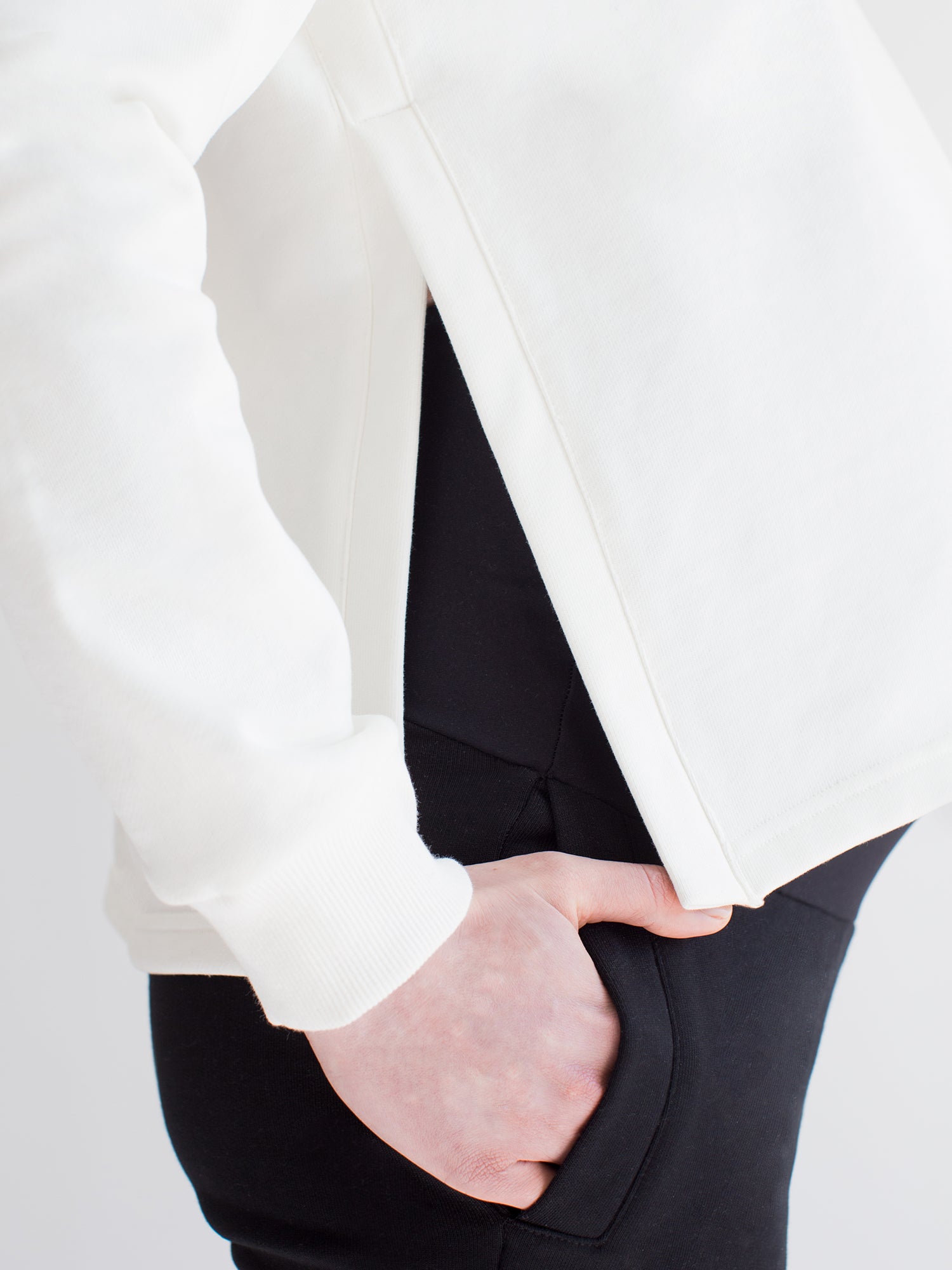 MATERNITY SIDESPLIT SWEATSHIRT, WHITE